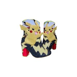 Irregular Choice Pikachu LED Light-up Yellow Black Red Glitter Heels Harajuku 10